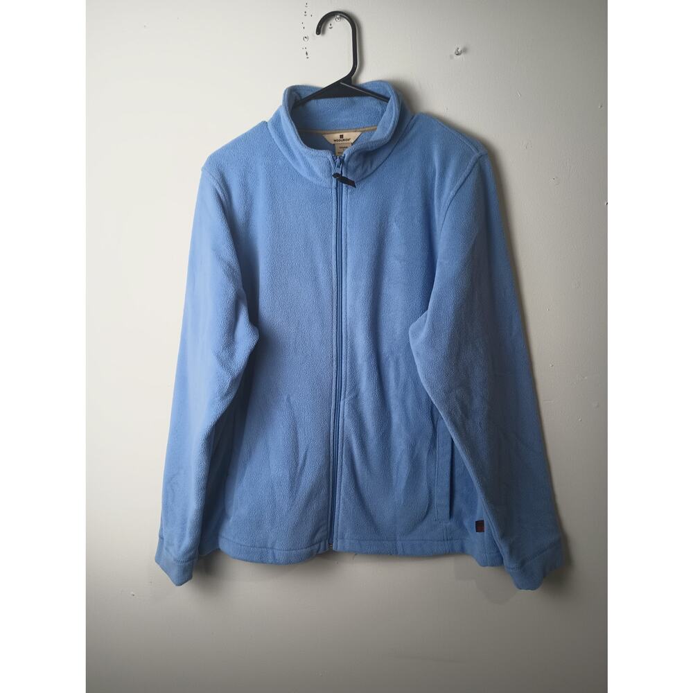 Women's Woolrich Full Zip Fleece Jacket Size Large Blue Cozy Warm Outdoors